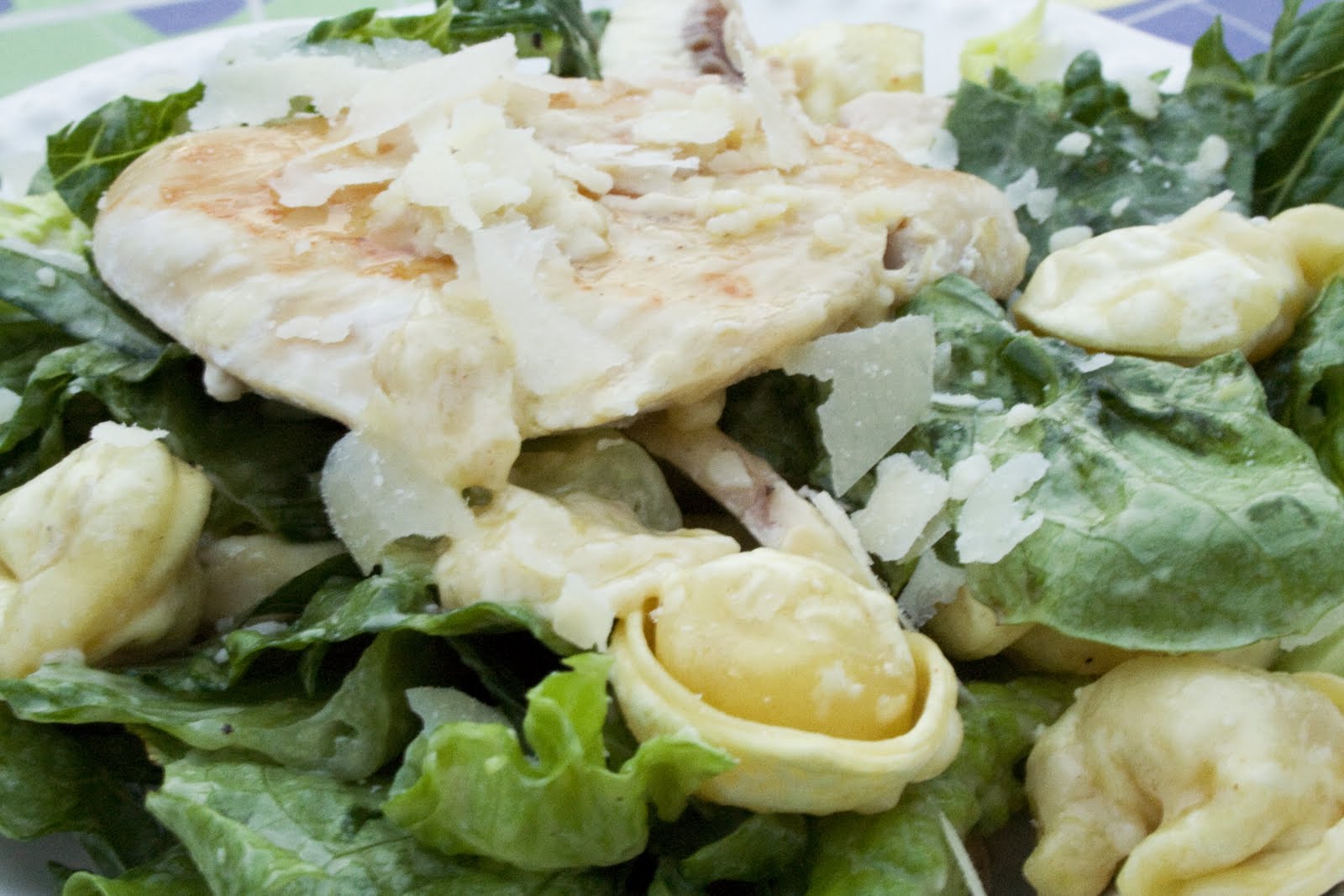 Caesar Salad with Tortellini Croutons