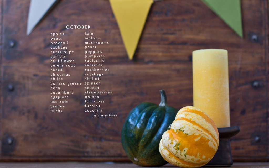 Seasonal Produce for October Unprocessed