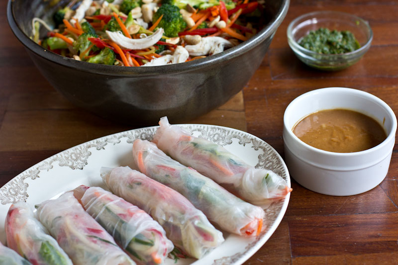 Fresh Spring Rolls with Peanut Sauce