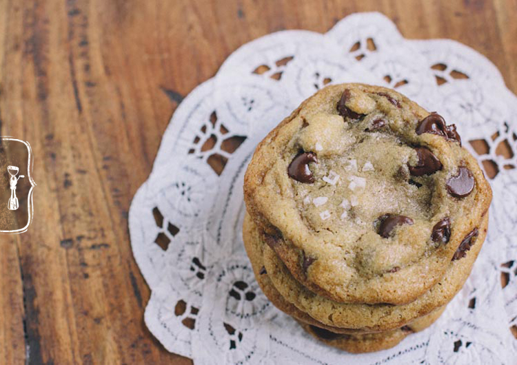 Salted Chocolate Chip Cookie Recipe • thevintagemixer.com Salted Chocolate Chip Cookie Recipe