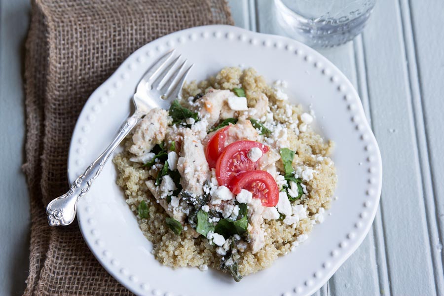 Tomato Basil Chicken and Quinoa Recipe | theVintageMixer.com