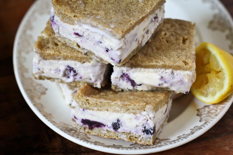 Lemon Blueberry Ice Cream Sandwiches