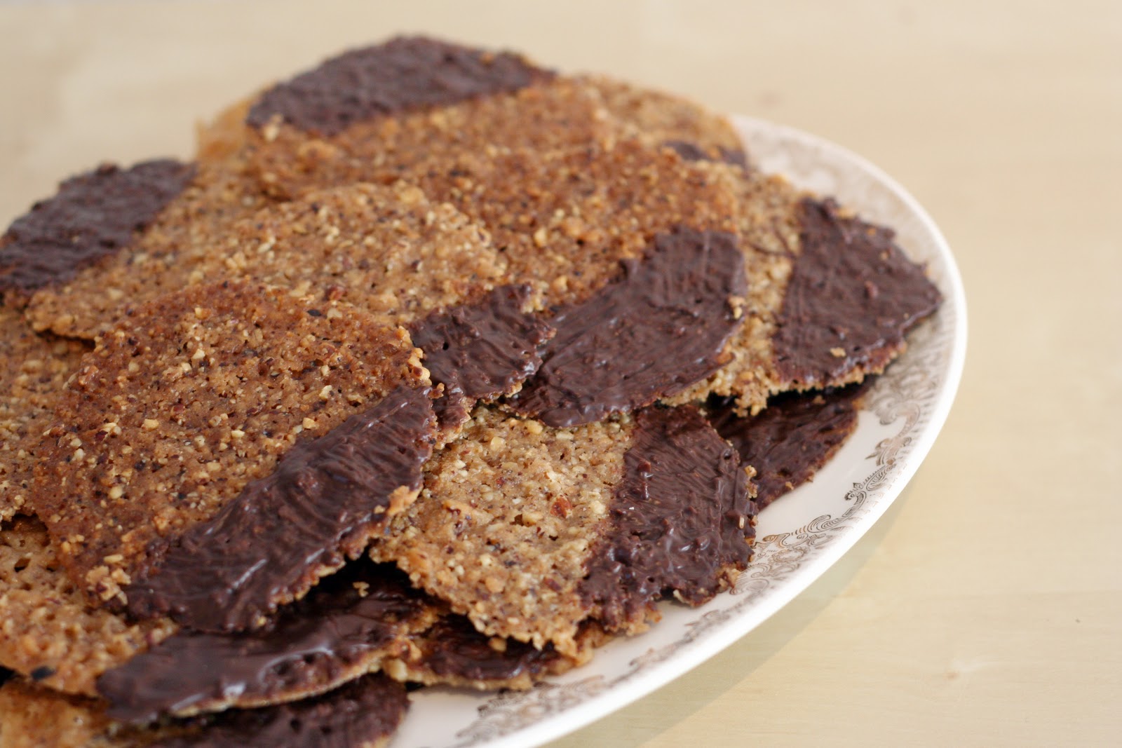 Chocolate Dipped Hazelnut Lace Cookie Recipe