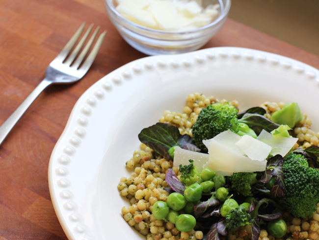 Israeli Couscous with Spring Greens