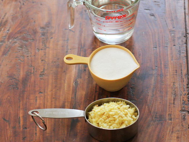 Ginger Simple Syrup Ingredients