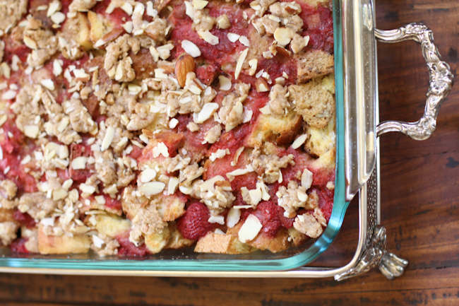 Strawberry Rhubarb Baked French Toast