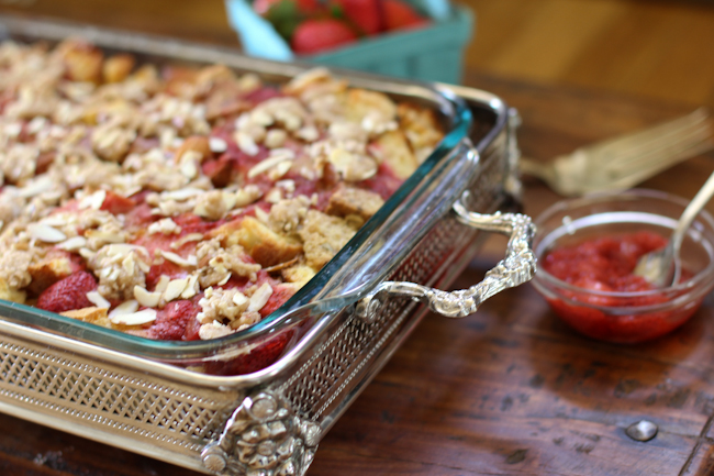 Strawberry Rhubarb Baked French Toast