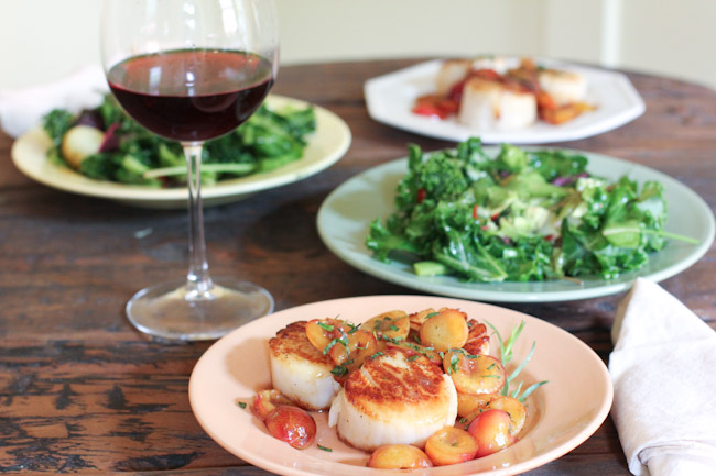 Sea Scallops Recipe with Fresh Cherries and Tarragon