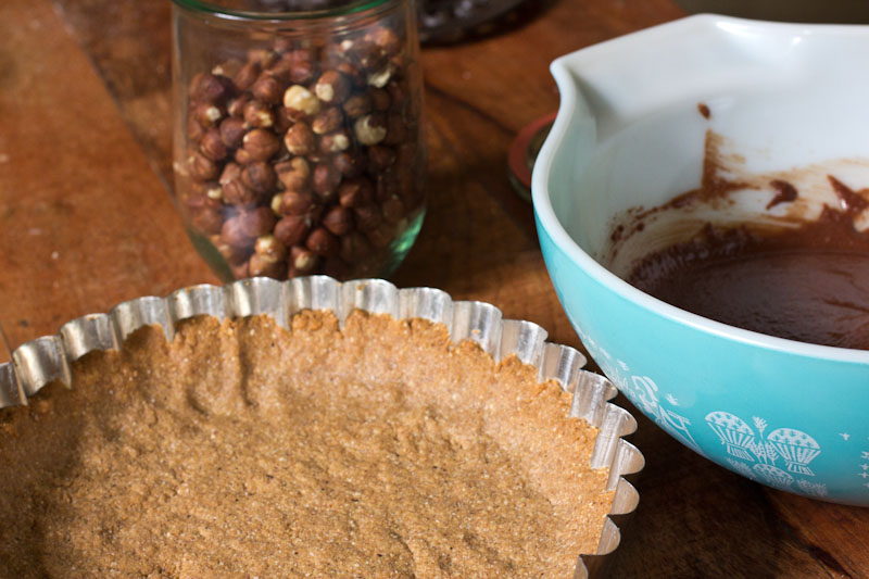 Chocolate Hazelnut Pie Recipe with Gingersnap Crust