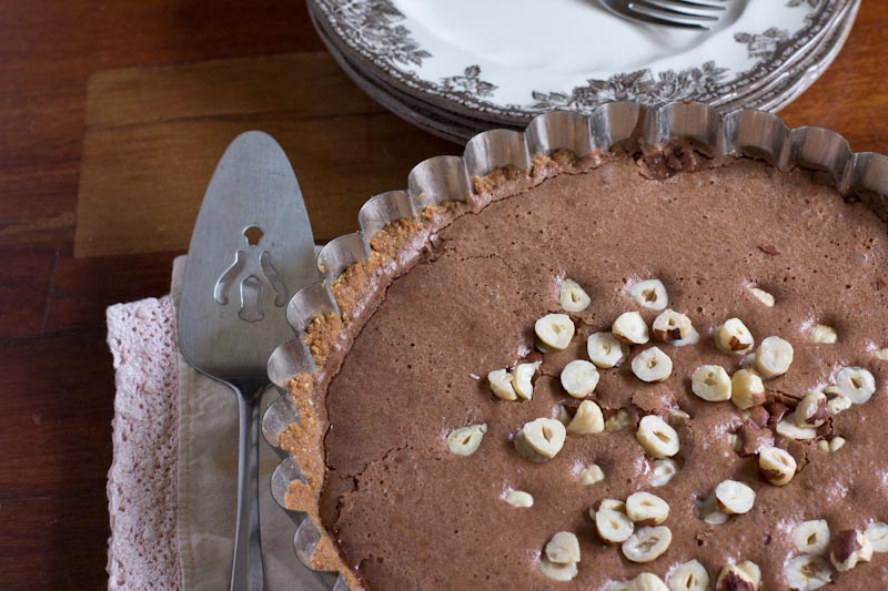 Chocolate Hazelnut Pie Recipe with Gingersnap Crust