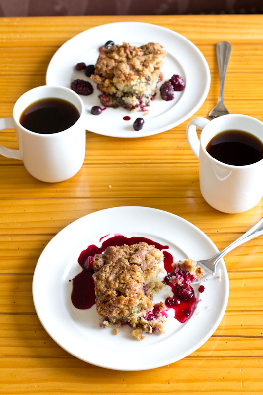 Berry Coffee Cake Recipe with Walnut Streusel | Vintage Mixer