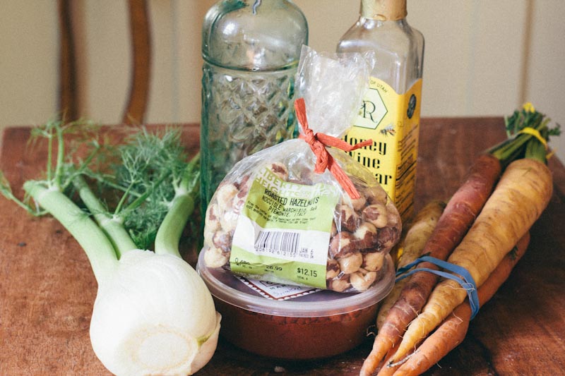 Spanish Carrots Recipe with Fennel, Hazelnuts and Slide Ridge Honey Wine Vinegar