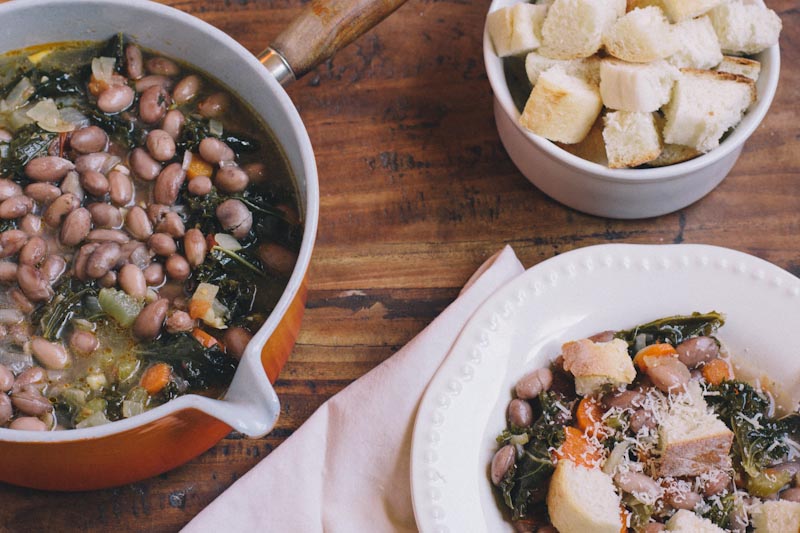 Tuscan Bread and Bean Soup Recipe • theVintageMixer.com