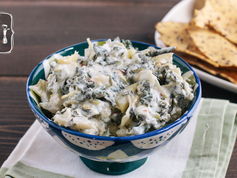 Kale Artichoke Dip with Greek Yogurt