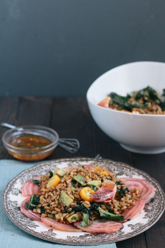 Farro Salad Recipe with Blood Oranges, Kumquats, and Beets 