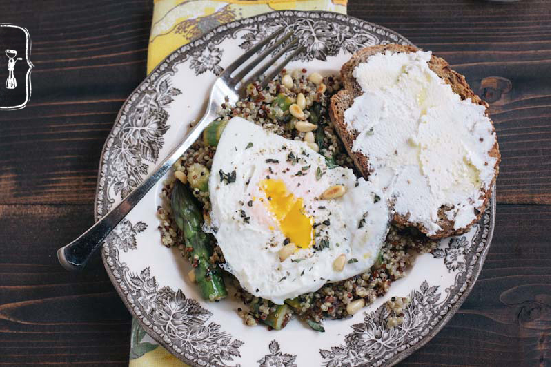 Quinoa with Asparagus and A Fried Egg Recipe