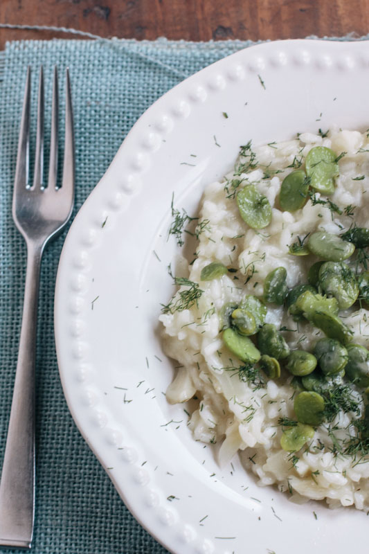 Risotto with fennel and fava beans recipe