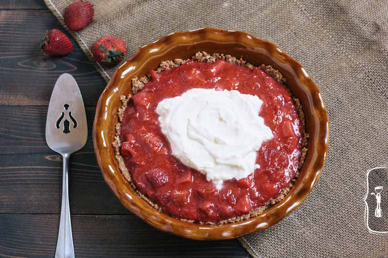 Strawberry Rhubarb Freezer Pie Recipe with Gingersnap Crust