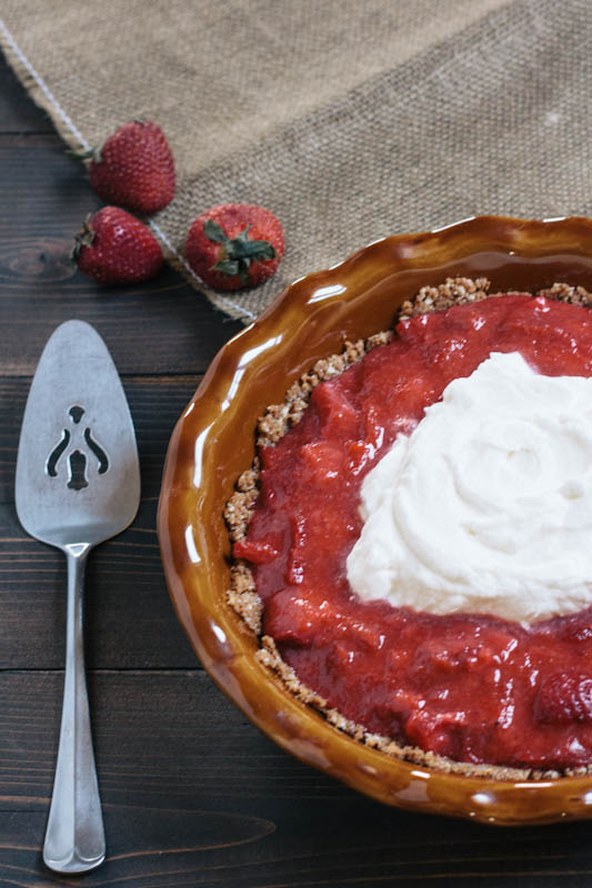 Strawberry Rhubarb Freezer Pie Recipe with Gingersnap Crust