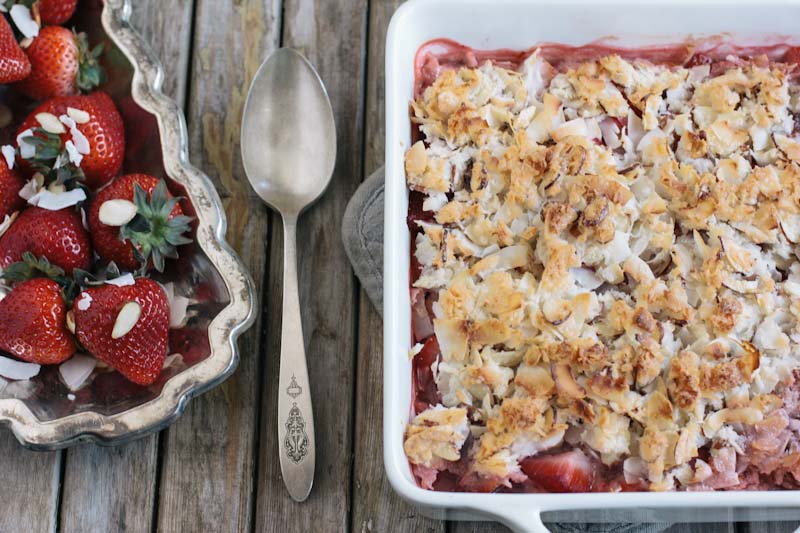 Strawberry Rhubarb Coconut Crisp Recipe