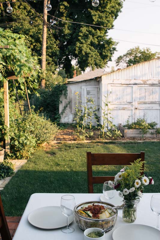 Summer Dinner Party plus garlic scape pesto recipe