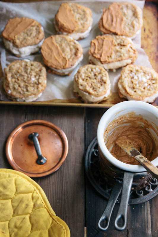 Butterscotch Peach Ice Cream Sandwiches