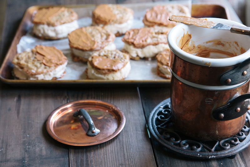 Butterscotch Peach Ice Cream Sandwiches