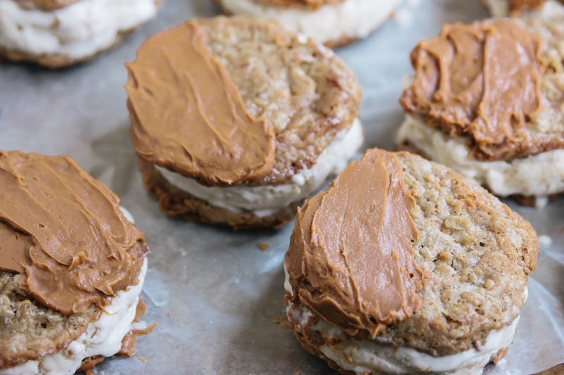 Butterscotch Peach Ice Cream Sandwiches