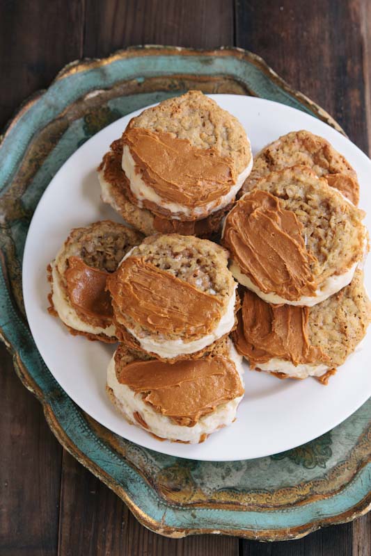 Butterscotch Peach Ice Cream Sandwiches