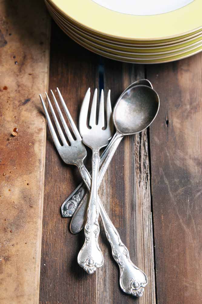 Vintage Silverware and Cherry Hazelnut Galette