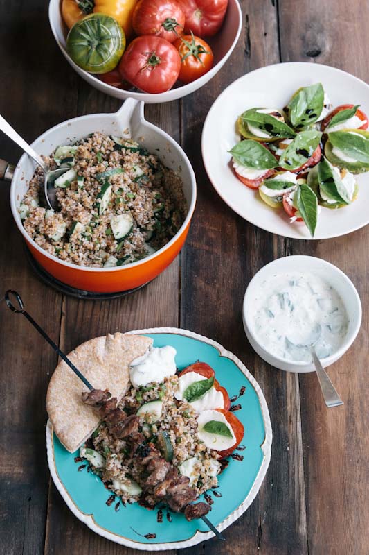 Lamb Souvlaki Recipe with Bulgar Salad 