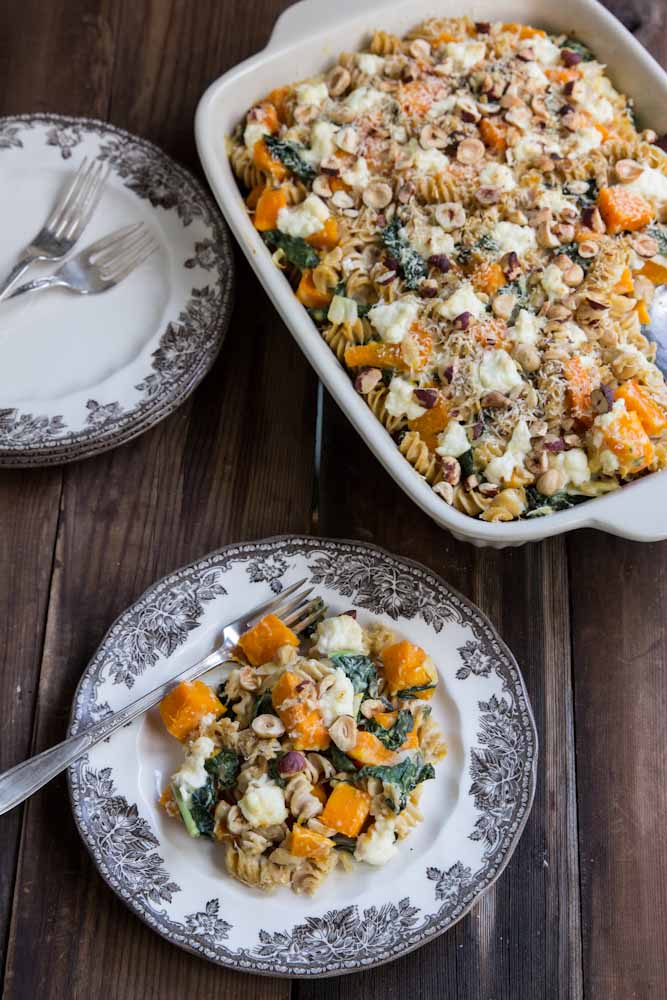 Baked Pasta with Squash and Kale 