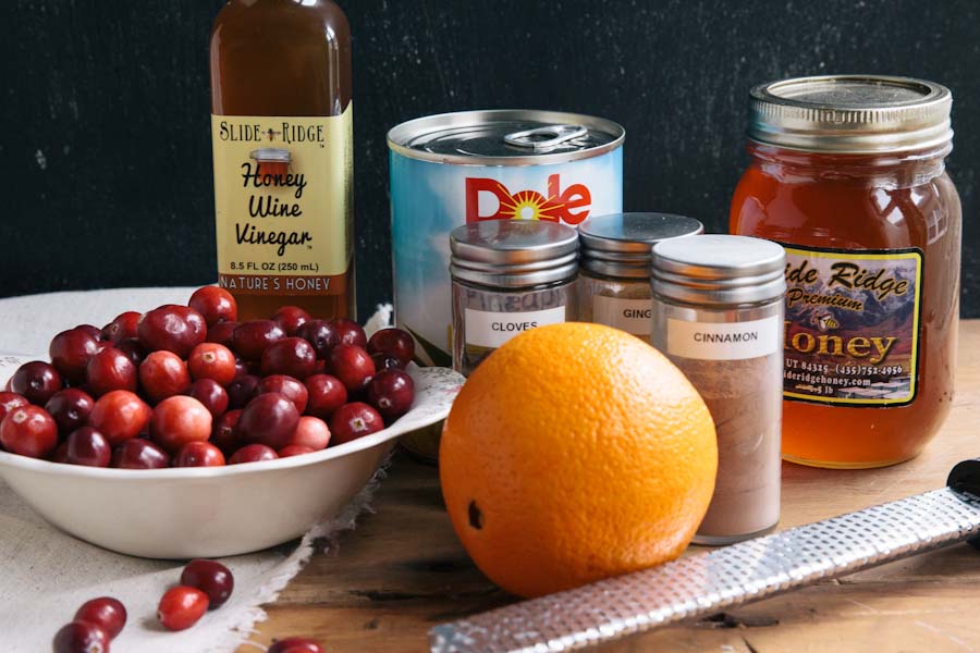 Sugar free Cranberry Sauce Recipe with Slide Ridge Honey • theVintageMixer.com