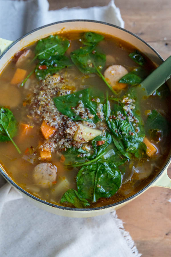 Sweet Potato Spinach and Quinoa Soup Recipe