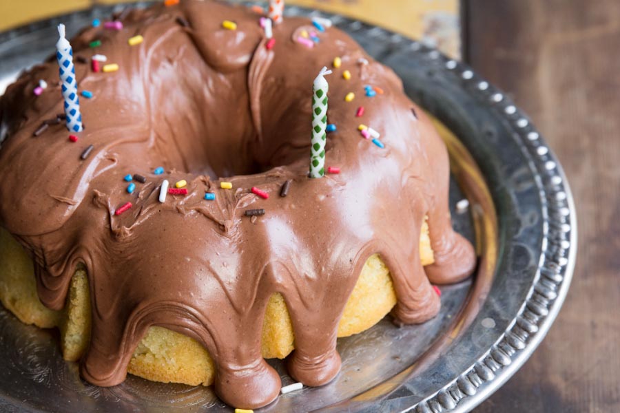 Yellow Cake with Chocolate Frosting 