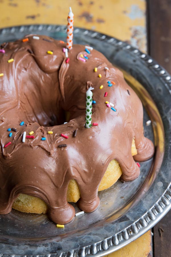 Classic Yellow Cake with Creamy Chocolate Frosting - Baker by Nature