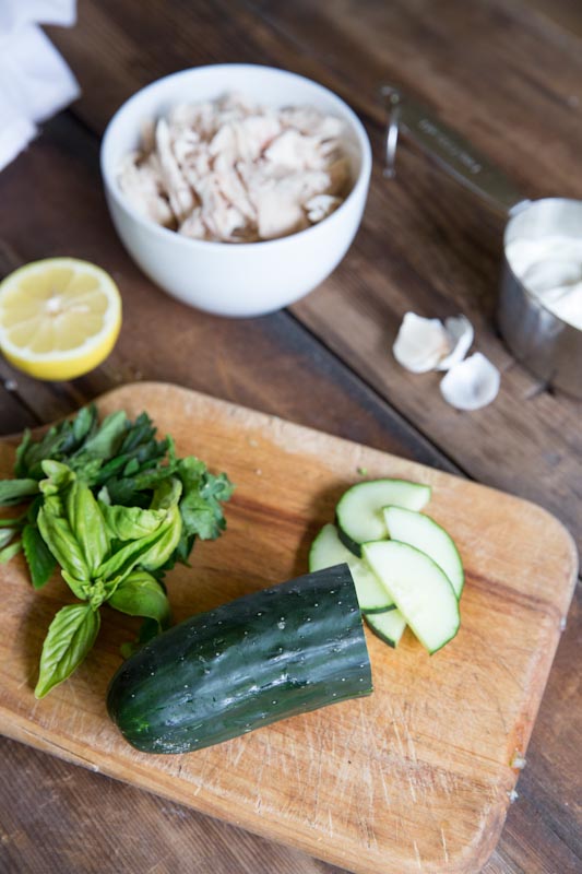 Tzatziki Chicken Salad Recipe • theVintageMixer.com