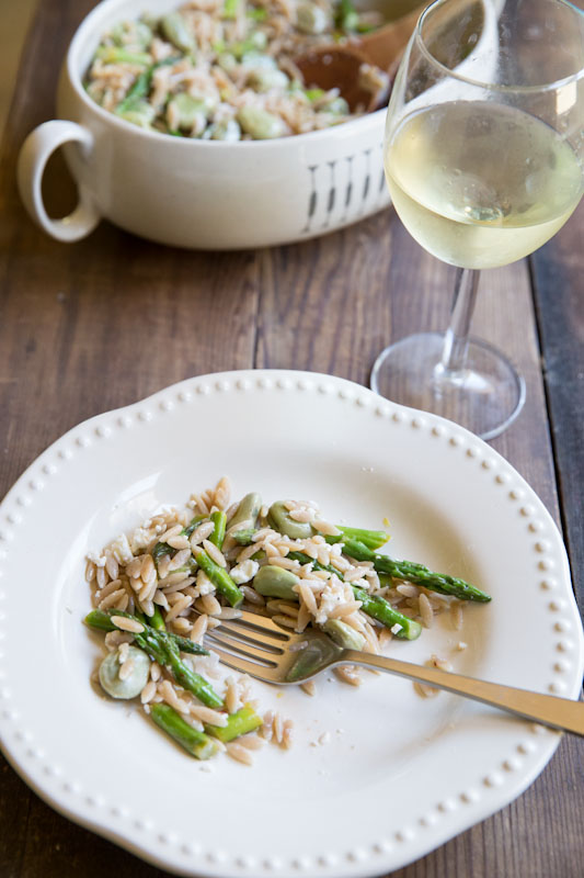 Fava Bean and Asparagus Orzo Salad Recipe • theVintageMixer.com