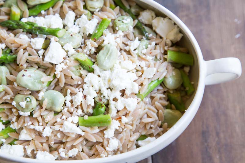 Fava Bean and Asparagus Orzo Salad Recipe • theVintageMixer.com