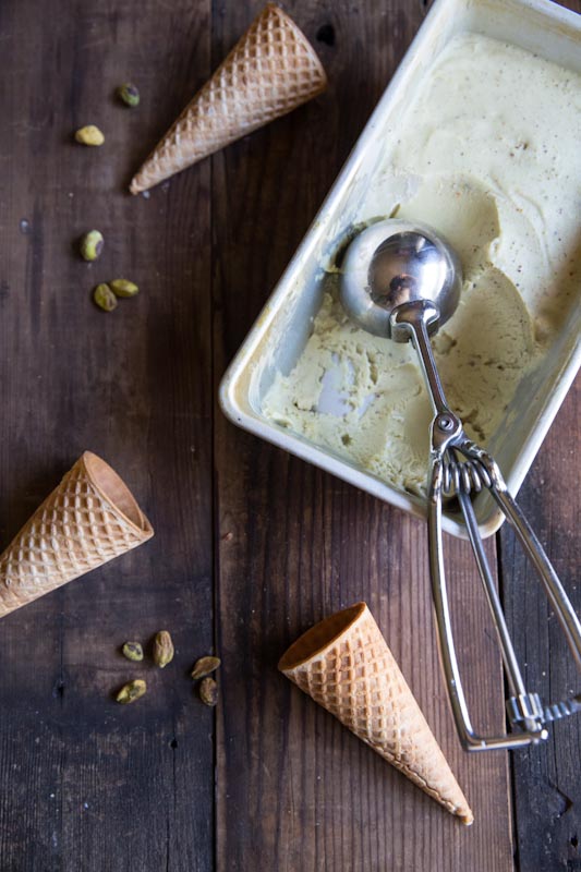 Pistachio Frozen Yogurt Recipe • theVintageMixer.com