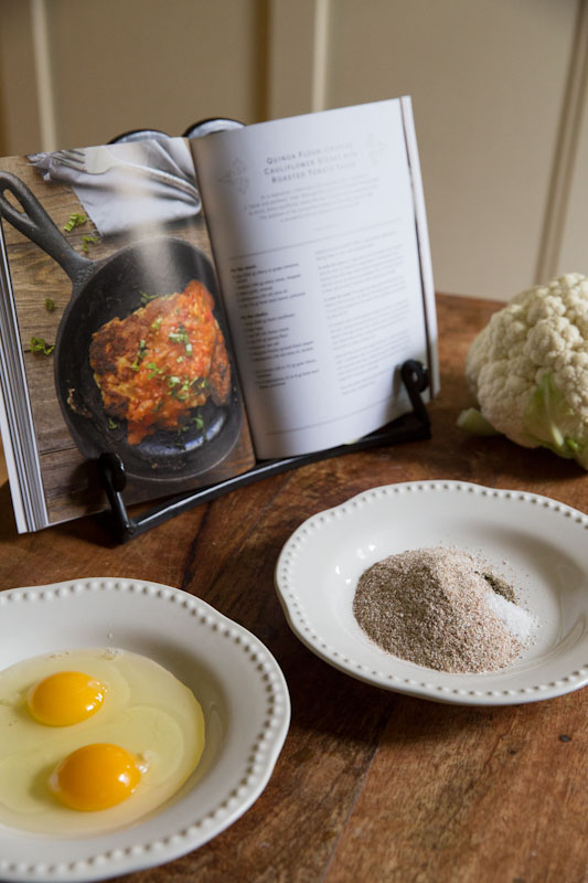 Quinoa Crusted Cauliflower Steaks from the Homemade Flour Cookbook