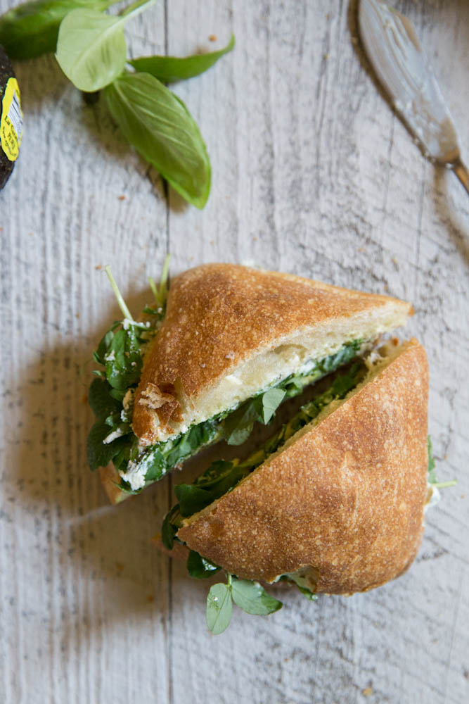 Green Veggie Picnic Sandwich • theVintageMixer.com