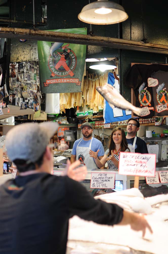 Catching fish at Pike Place Market #Seattle