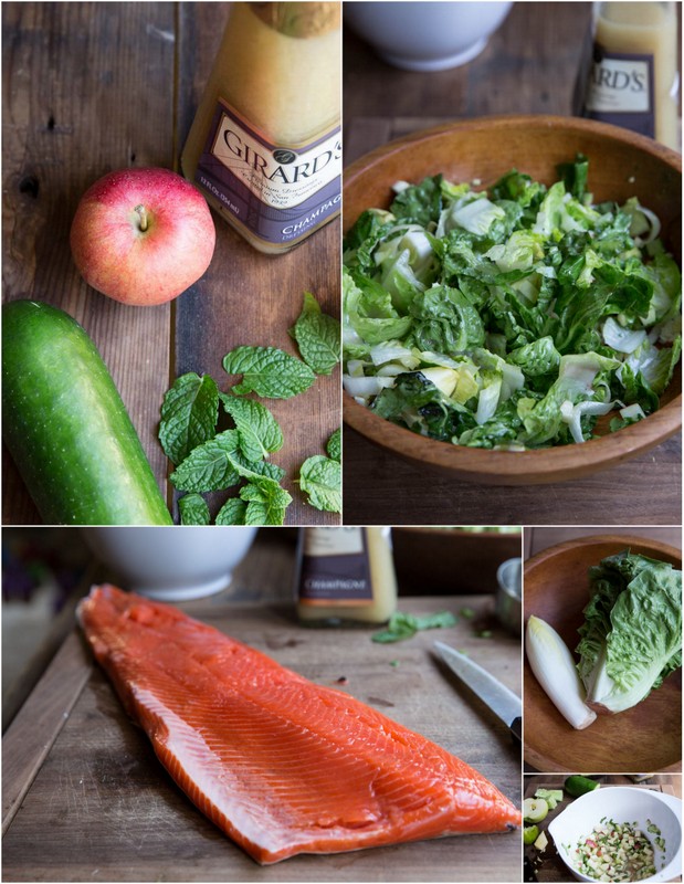 salmon salad with apple cucumber and avocado salsa • theVintageMixer.com