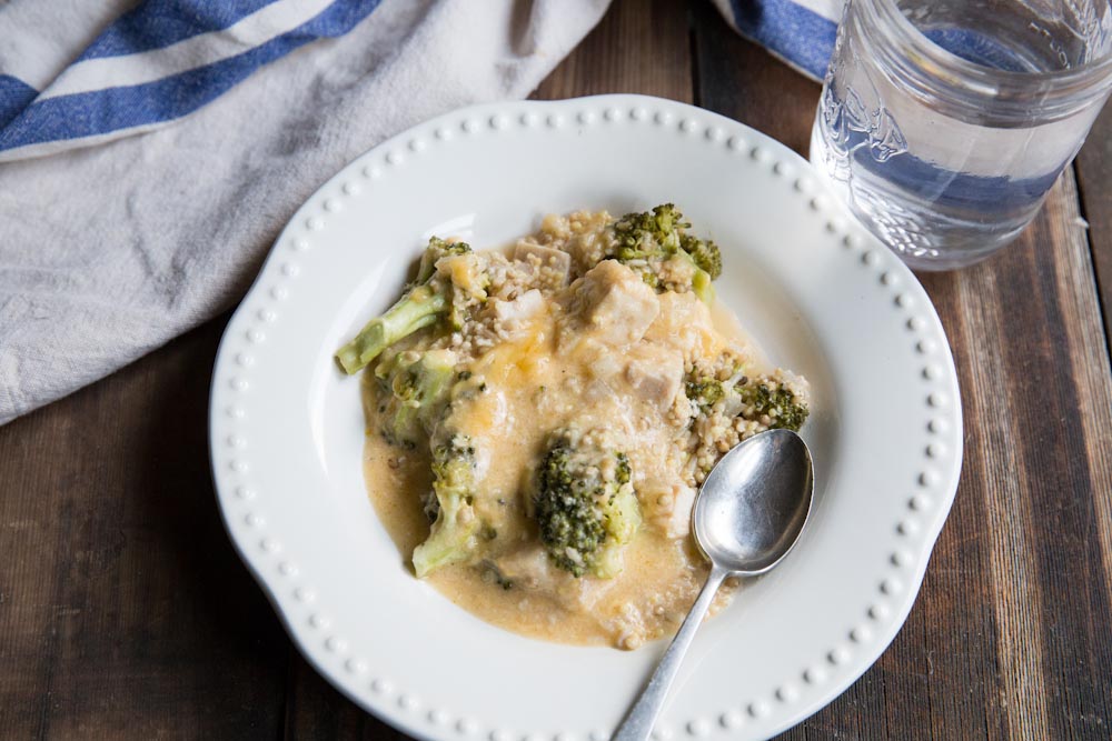 Slow Cooker Cheesy Chicken and Broccoli Recipe • theVintageMixer.com