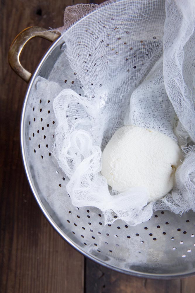 Homemade Ricotta Cheese Recipe • theVintageMixer.com  #unprocessed #cheese