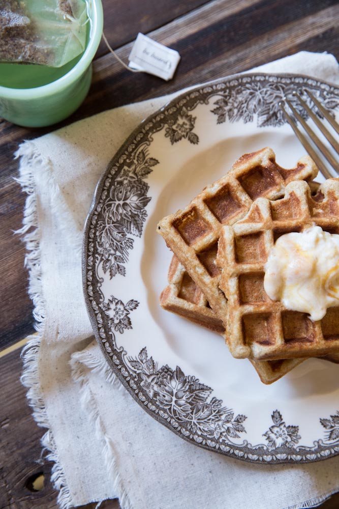 Pumpkin Yogurt Waffles Recipe • theVintageMixer.com