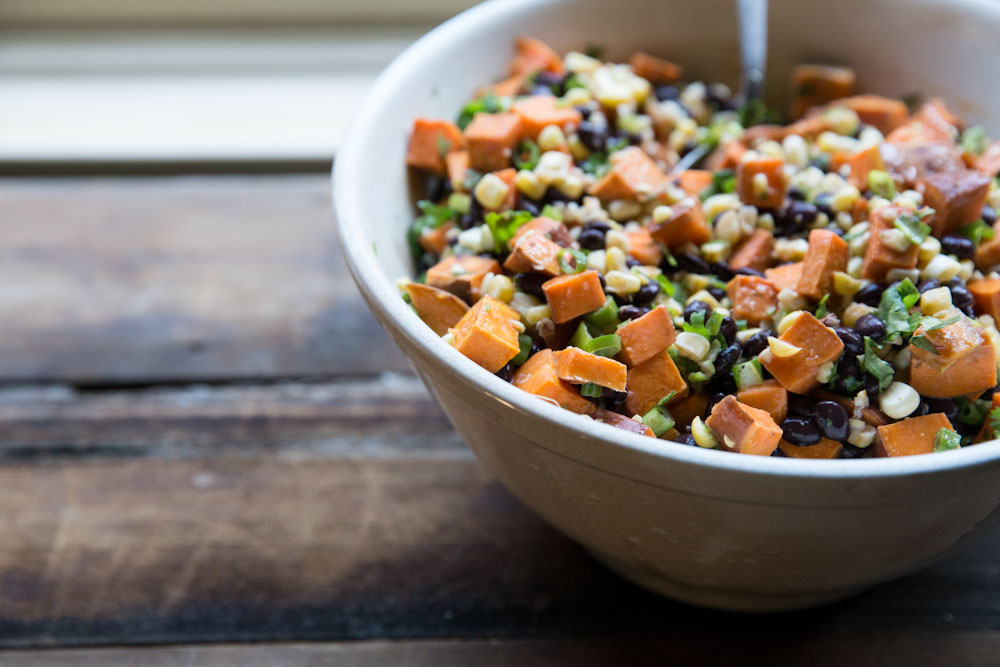 Sweet Potato, Black Bean and Corn Salad Recipe • theVintageMixer.com