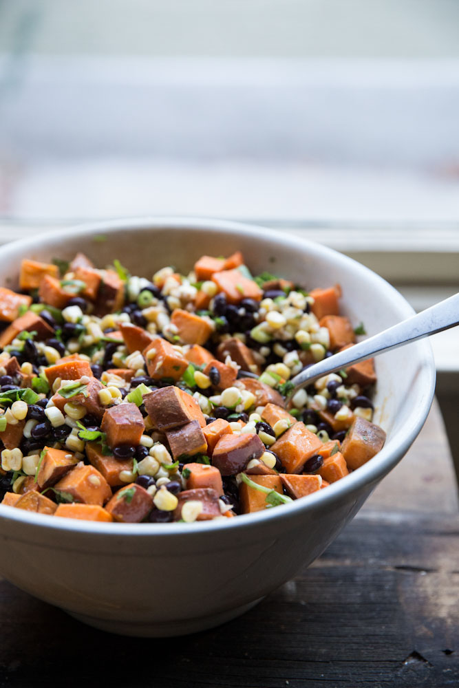 Sweet Potato, Black Bean and Corn Salad Recipe • theVintageMixer.com