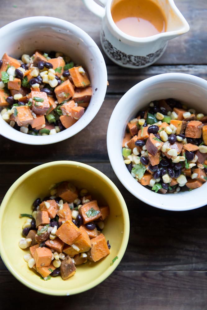 Sweet Potato, Black Bean and Corn Salad Recipe • theVintageMixer.com